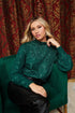 Isabella Sequin Mock Neck Blouse